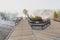 Boardwalks near Echinus Geyser in the back basin area of Norris in Yellowstone National Park