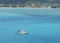 Boat Alone in Caribbean Ocean