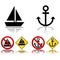 Boat and anchor signs