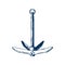 Boat anchor vector illustration. Holding ship in place construction, ship mooring item. Load, heaviness, liner and