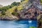 Boat anchored at Sa Calobra