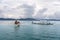 Boat anchored at the Starfish island, Palawan, Philippines, Dec 23,2018