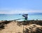 Boat on the azure shore