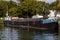 Boat in the Bassin des Remparts Canal in Strasbourg, France