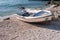 Boat on the beach at Agios Nikolaos port, Zakynthos