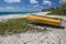 Boat on the beach at Foul Bay, Barbados, West Indies