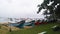 Boat, beach, rainy day datail  Ilha Bela, Sao Paulo