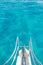 Boat bow in transparent turquoise water