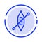 Boat, Canoe, Kayak, Ship Blue Dotted Line Line Icon