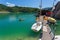 Boat and canoe rentals on Lake Turano, Italy