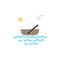 Boat, Canoes, Kayak, River, Transport  Flat Color Icon. Vector icon banner Template