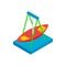 Boat carousel isometric 3d icon