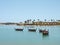 Boat in chanel in El Gouna town, Egypt