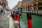 Boat in channel of Burano, Venice.