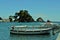 Boat on the coast of the Ionian Sea of Greece Parga