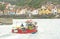 A boat coming into Staithes harbor.