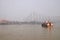 Boat crosses the Hooghly River in Kolkata