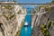 The boat crossing the Corinth channel in Greece