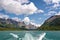 Boat cruise on Maligne lake, Jasper National Park, Alberta, Rocky Mountains Canada