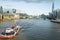 Boat cruises on the river Thames, London.