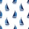 Boat cute seamless pattern on white background