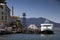 A boat disembarks tourists on the island of Alcatraz. San Francisco Bay