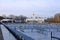 Boat Dock and Basin Marina Empty Awaiting Boating and Shipping Season on Water, Lake and River in Werder/Havel, Brandenburg,