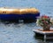 Boat Dock with Flowerpot and Floating Trampoline