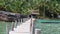 Boat dock on a tropical island.