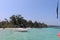 Boat docked by the coast at Elephant beach, Havelock