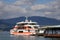 A boat docking at the jetty in Hiroshima, Japan