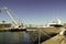 Boat docking at Victoria Wharf, Cape Town