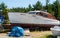 Boat dry docked for repairs