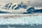 Boat Dwarfed by Mountains Glaciers Alaska Kenia Fjords