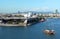 Boat entering the port of Barcelona