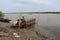 Boat fisher man Fishing In boat. Bangladesh.