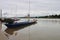 Boat for fishing on the water in the Mekong river in Nong Khai of Thailand.