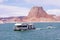 Boat floating in Lake Powell, Utah