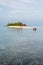 Boat in front of the island, Maledives