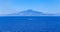 Boat in front of Mount Vesuvius in Bay of Naples at Sorrento res