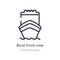 boat front view outline icon. isolated line vector illustration from transport-aytan collection. editable thin stroke boat front