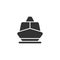 Boat front view vector glyph style icon