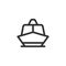 Boat front view vector outline style icon