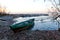 Boat froze in ice