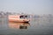 Boat on Ganga river in sacred Varanasi city, India