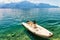 Boat on Geneva Lake in Montreux Swiss Riviera