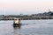 boat and Golden Horn Metro Bridge in Istanbul