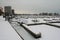 Boat Harbor on Lake Michigan with Snow and Ice