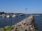 Boat harbour at mueritz lake germany