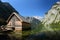 Boat house at the Obersee in bavarian alps